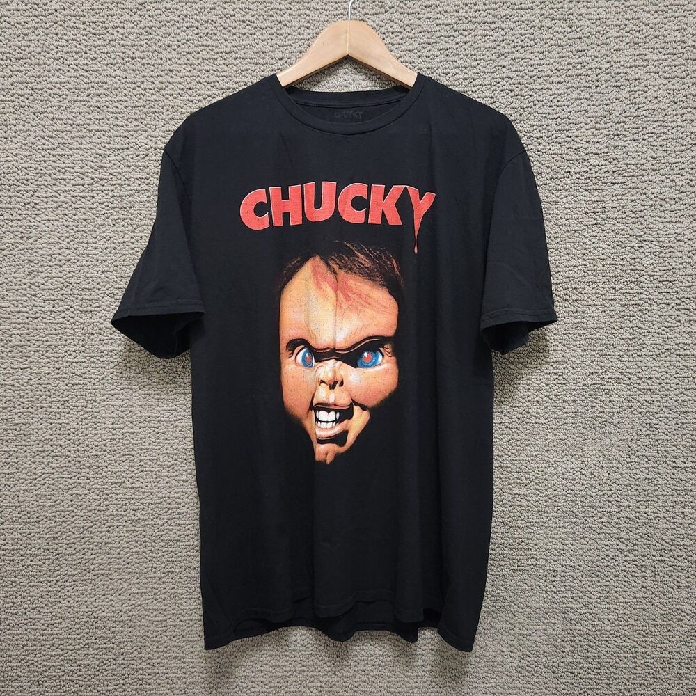 CHUCKY Unisex Black Graphic Horror Movie T-Shirt Size XL